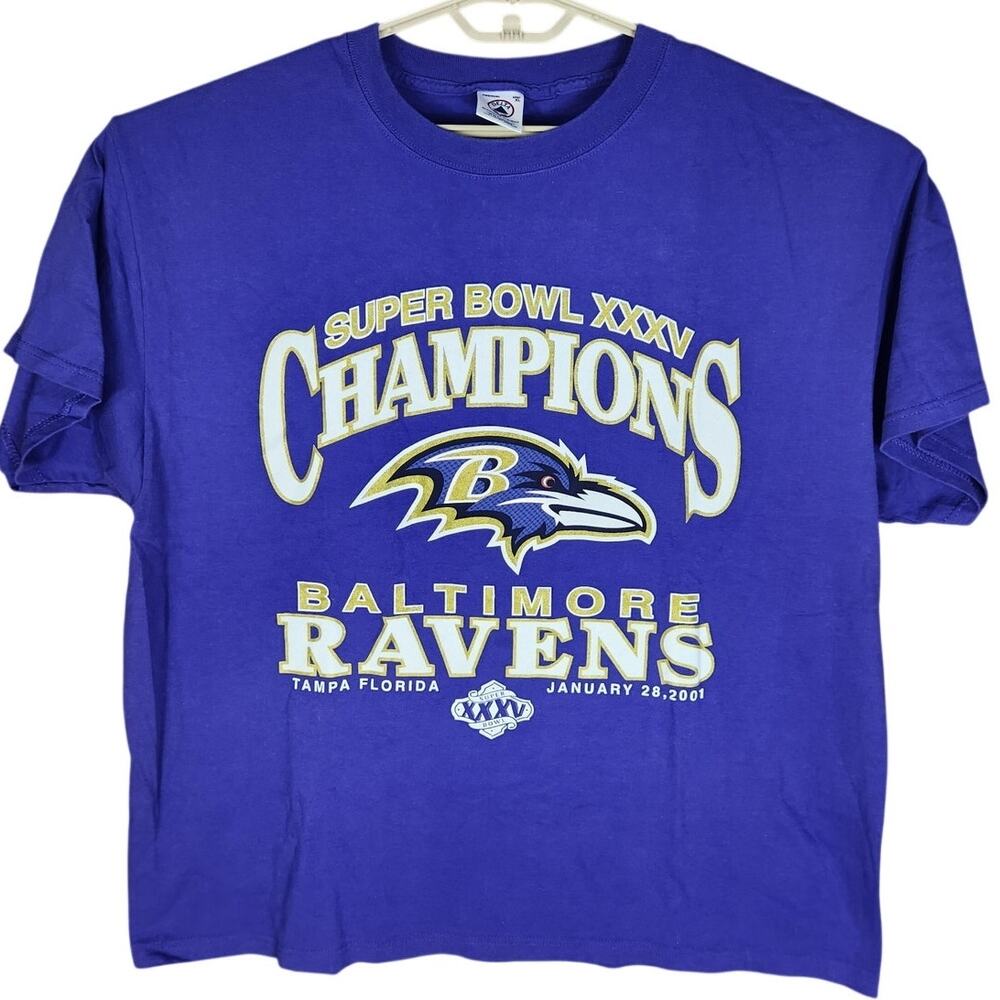 Vintage 2001 Baltimore Ravens Superbowl T NWOT Men's XL